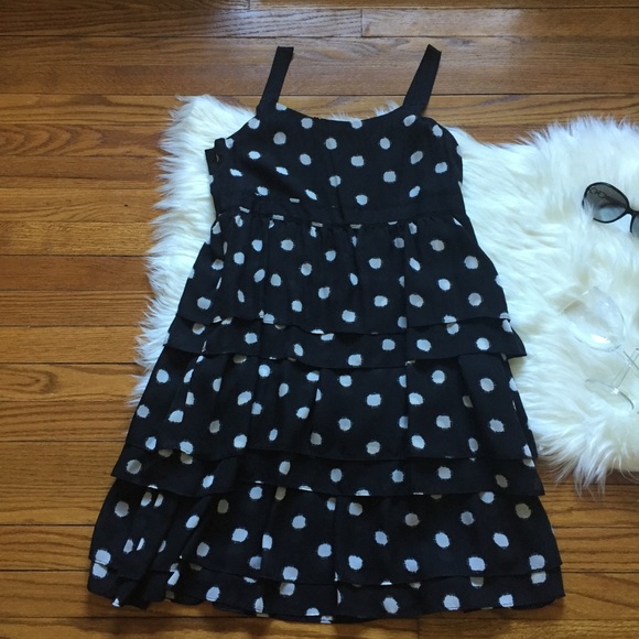 LOFT Polka Dot Tiered Ruffle Dress - Picture 2 of 5